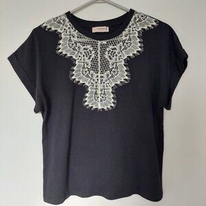 TWINSET MILANO  T-shirt with lace inserts, Size M
